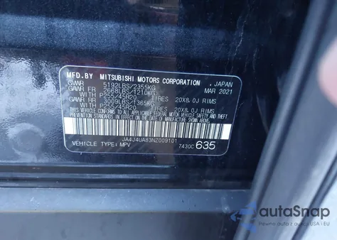 2022 Mitsubishi Outlander Black Edition S-Awc/Se 2.5 S-Awc/Se Launch Edition S-Awc из США, поврежденный, VIN JA4J4UA83NZ009101